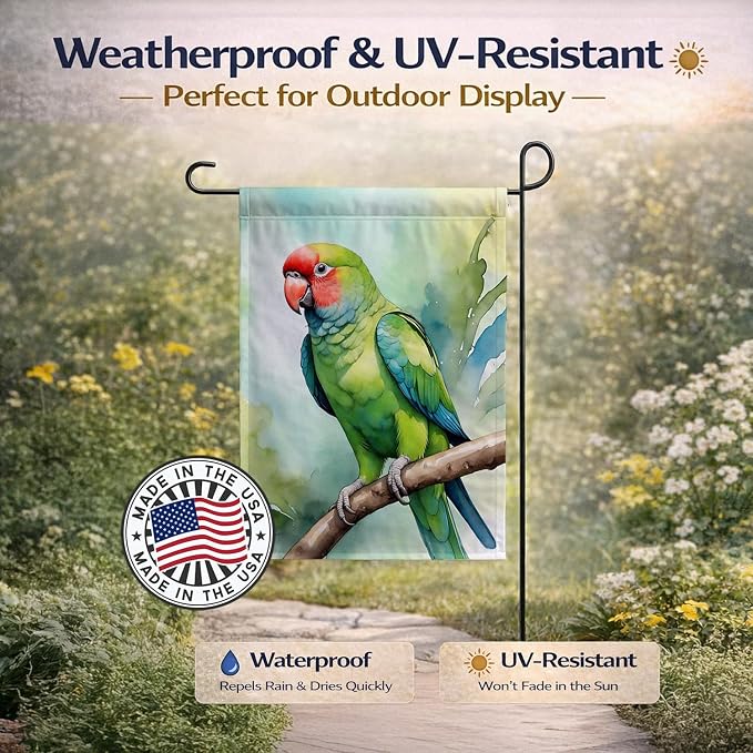 Caroline's Treasures African Ringneck Parrot Garden Flag Mailbox Flag Decorative Yard Flag Banner Outside Patio Artwork Yard Flower Beds, Garden Size, Multicolor