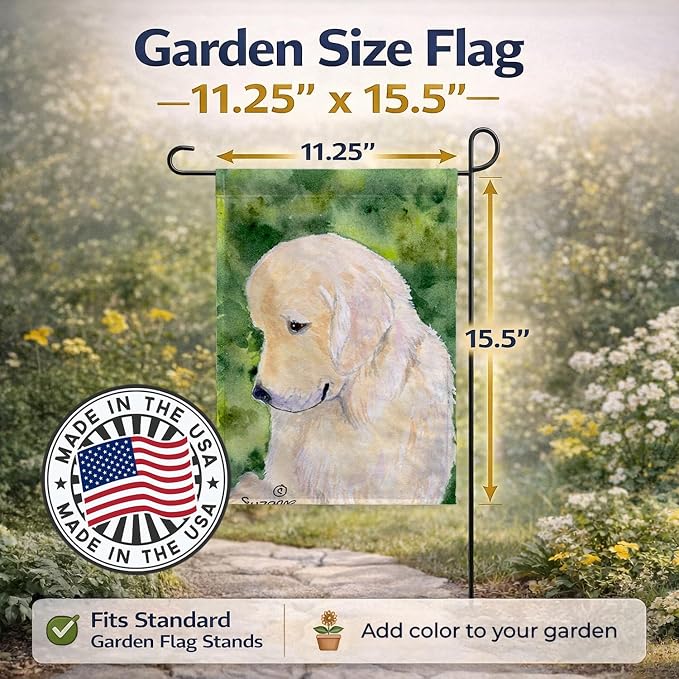 Caroline's Treasures SS8757GF Golden Retriever Garden Flag Mailbox Flag Decorative Yard Flag Banner Outside Patio Artwork Yard Flower Beds, Garden Size, Multicolor