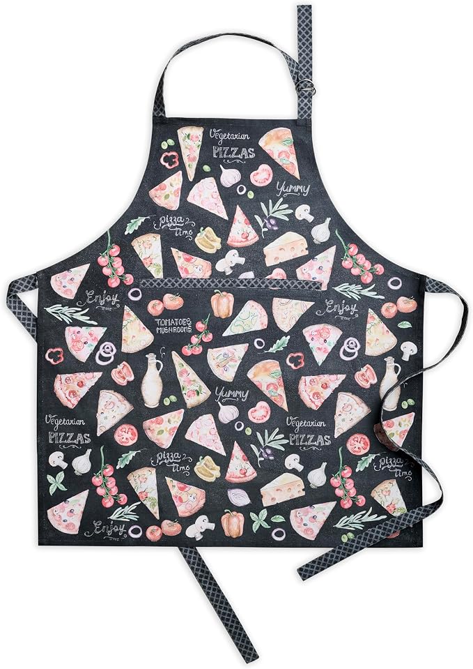 Maison d' Hermine Aprons for women with Pocket 100% Cotton (27.50"x31.50") | Adjustable Neck Strap & long ties Apron Men Chef Wedding Cooking Gardening Server Maid