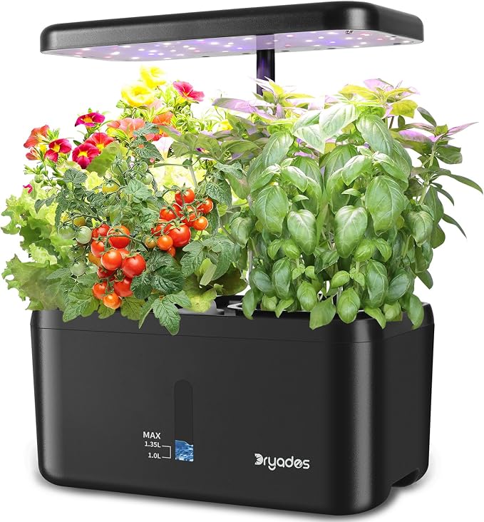 Indoor Garden System 19 Watt LED Growing Light Upgrade 2 Self-Watering Soil-Cultivated Growing Pots Gardening Gifts for Mom Plant Pot for Vegetables Herbs Tomato(No Seeds&Soil)