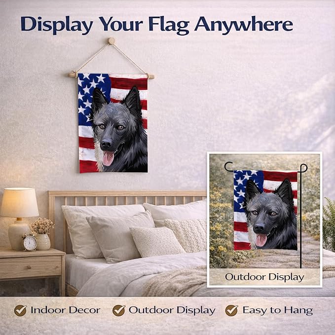 Caroline's Treasures CK6605GF Lapponian Herder American Flag Garden Flag Mailbox Flag Decorative Yard Flag Banner Outside Patio Artwork Yard Flower Beds, Garden Size, Multicolor