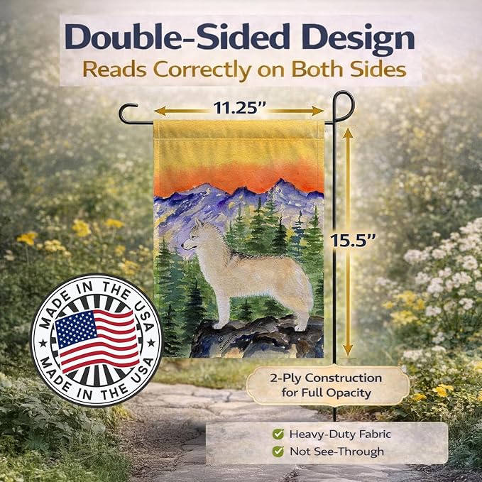 Caroline's Treasures SS8285GF Siberian Husky Garden Flag Mailbox Flag Decorative Yard Flag Banner Outside Patio Artwork Yard Flower Beds, Garden Size, Multicolor