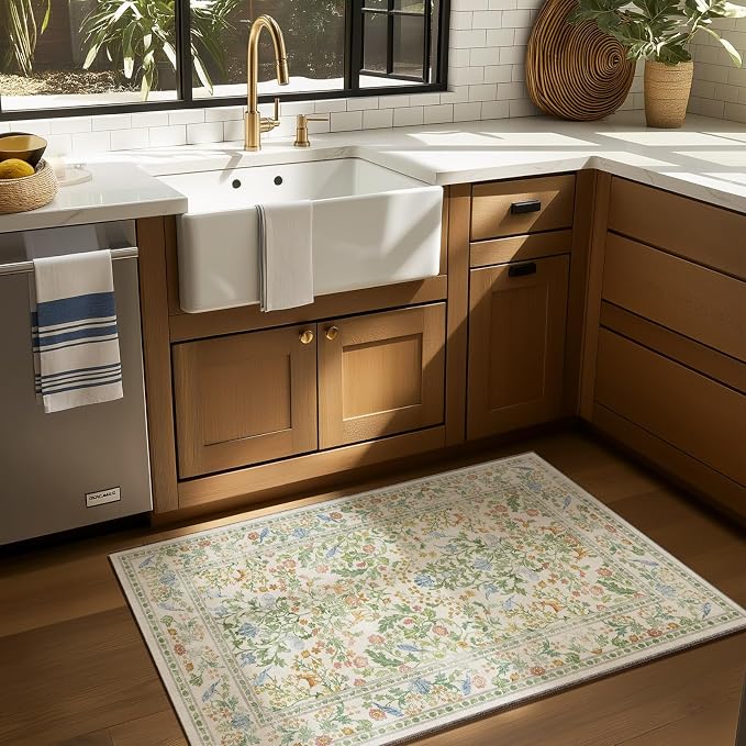 2x3 Washable Area Rugs for Entryway: Throw Small Rug Door Mat Indoor Entrance Non-Slip Low Pile Soft Kitchen Rug for Entrance Front Door Indoor Bedside Kids Room