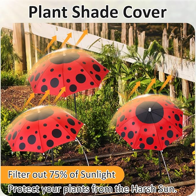 Plant Umbrellas for Outdoor Plants, Large Garden Plant Umbrella Shade Upgraded Adjustable Angle Height for Potted Plants Garden Beds