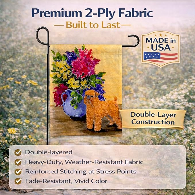 Caroline's Treasures SS8543GF Brussels Griffon Garden Flag Mailbox Flag Decorative Yard Flag Banner Outside Patio Artwork Yard Flower Beds, Garden Size, Multicolor
