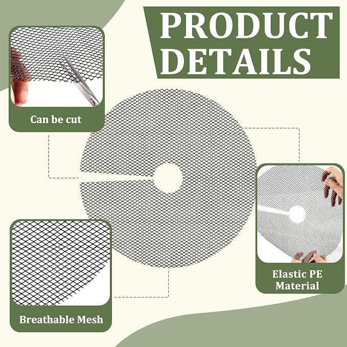 6 Pcs 15.7 Inch Plant Pot Grids，Cut-able Plant Pot Soil Protective Covers from Animals，Used to prevent animals or babies from digging up the soil in flowerpots.Suitable for Indoor and Outdoor Plants.