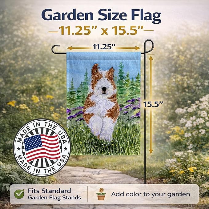Caroline's Treasures SS8320GF Bearded Collie Garden Flag Mailbox Flag Decorative Yard Flag Banner Outside Patio Artwork Yard Flower Beds, Garden Size, Multicolor