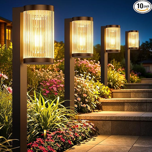 ELECLINK Solar Pathway Lights Outdoor, 10 Pack Upgraded Outdoor Solar Lights for Outside Super Bright Up to 15Hrs, IP65 Waterproof Solar Garden Lights for Path Driveway Walkway Sidewalk Decor