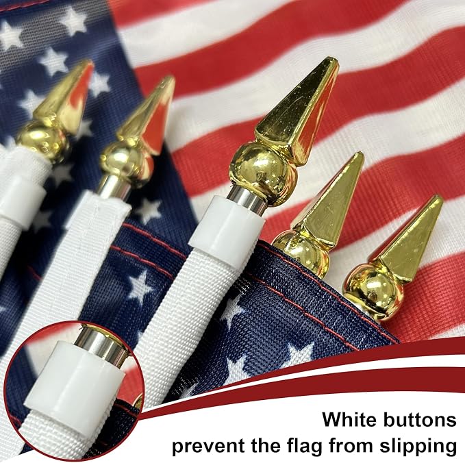 8x12 inch Small American Flag on Stick 6 Pcs for 250th Anniversary, Mini Hand Held US USA Flags with Stainless Steel Pole for Outside Yard 4th of July Decorations