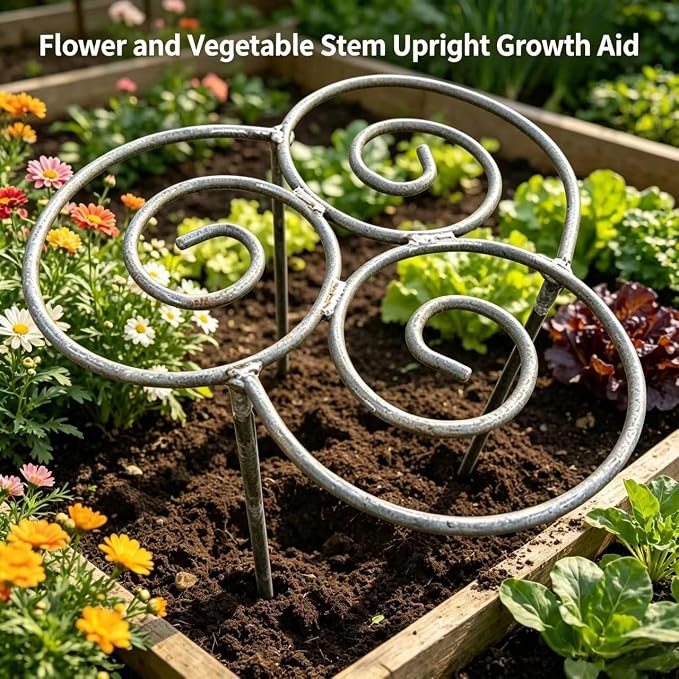 2026 New Peony Cages and Supports, Metal Plant Support Ring for Gardens, Grow Through Plant Support Hoops for Peonies, Tomatoes, Roses, and Other Plants and Flowers (Small)