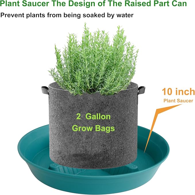 4 Pack Plant Saucer 10 inch, 8 12 14 17 inch, Plant Stand Plastic Plant Saucers for Indoors Outdoor, Heavy Duty Flower Plant Risers for Inside Pots, Pot Saucers for Plants, Grow Bags Saucers