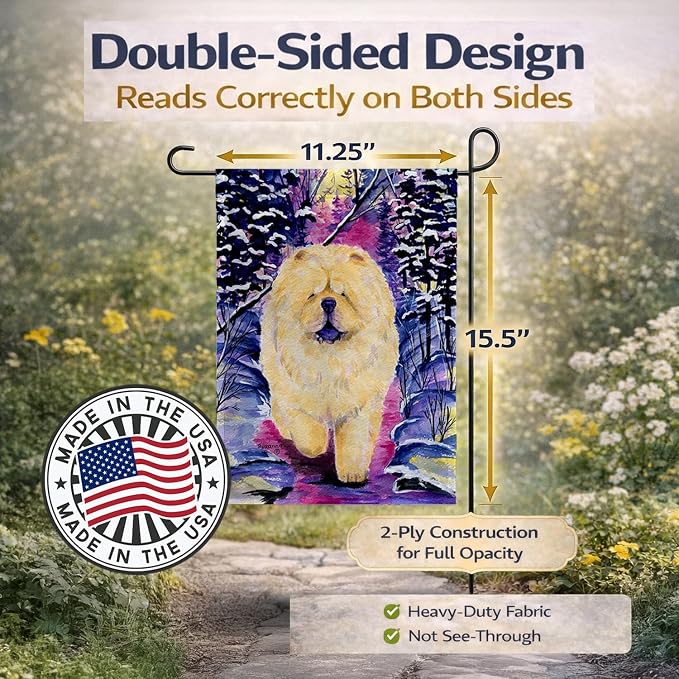 Caroline's Treasures SS1005GF Chow Chow Garden Flag Mailbox Flag Decorative Yard Flag Banner Outside Patio Artwork Yard Flower Beds, Garden Size, Multicolor