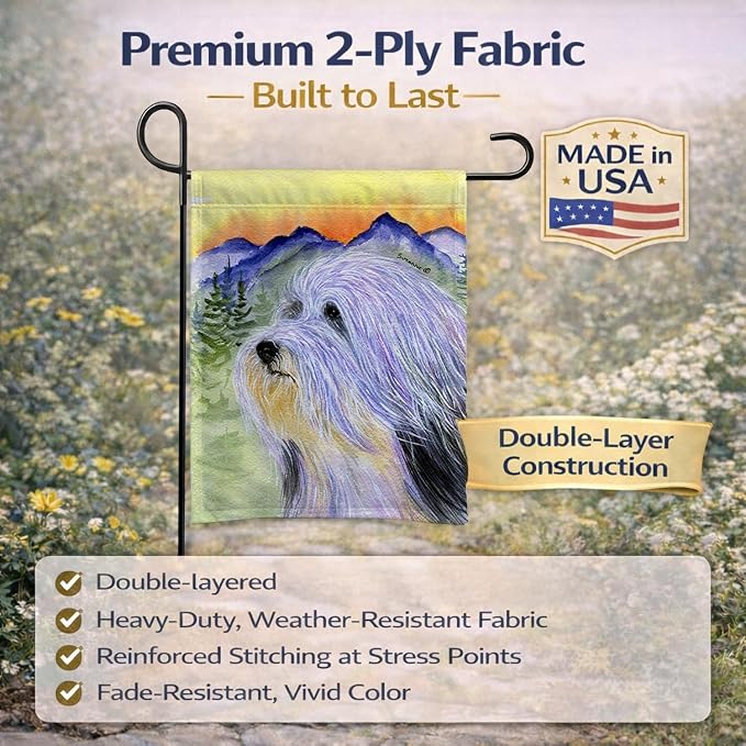 Caroline's Treasures SS8244GF Bearded Collie Garden Flag Mailbox Flag Decorative Yard Flag Banner Outside Patio Artwork Yard Flower Beds, Garden Size, Multicolor