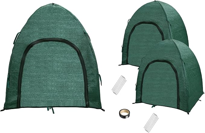 Winter Plant Covers for Snow and Ice Protection Shrub Cover Freeze Protection Plant Tent Protect Outdoor Plant and Potted Plant from Snow Frost Sun and Animal with Zipper Door 28*28*30 (2Packs)