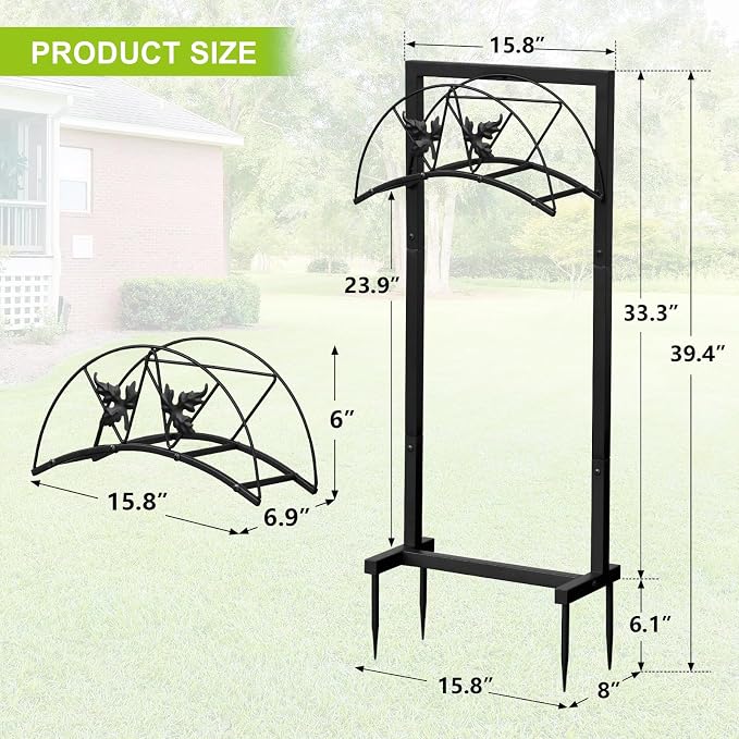 ATR ART TO REAL Garden Hose Holder, Heavy Duty Water Hose Reel For Outside Garden Hose Storage Hose Hanger Holds 150-Feet for Yard Lawn Farm (Style B)