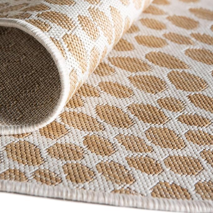 Unique Loom Outdoor Collection Area Rug - Cape Town (4' 1' Round, Dark Beige/ Ivory)