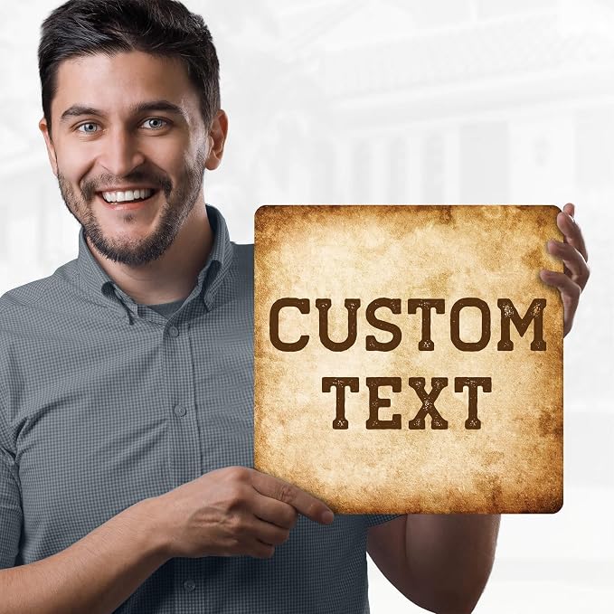 Custom Sign, Custom Street Sign, 11 Font Colors, 13 Font Styles, 4 Hole Options, 22 Sizes, 12x12 Inches, Rust Free DiBound, Fade Resistant, Made in USA by My Sign Center (Vintage)