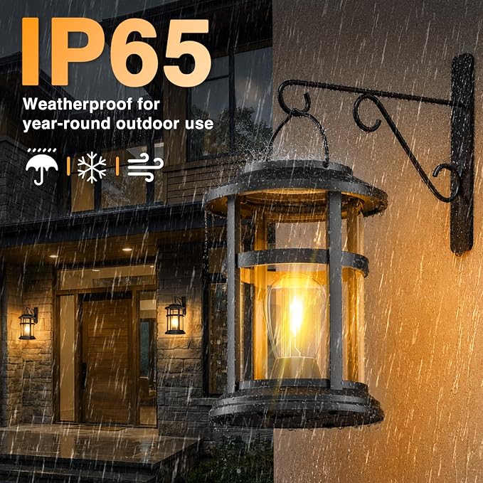 Otdair 4 Pack Solar Lanterns Outdoor Waterproof, Upgraded Warm White Hanging Solar Lights for Outside, Solar Powered Lantern for Patio Yard Garden Porch Decor, Gift for Mom Housewarming
