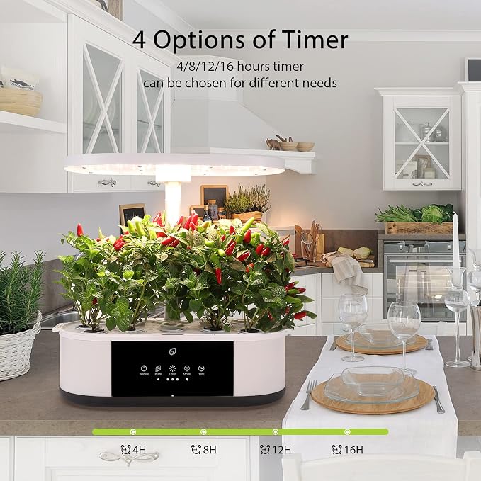 Hydroponics Growing System,12 Pods Hydroponics Growing System Indoor Garden with 120 24W Full Spectrum Grow Lights in 5 Colors, Herb Garden Up to 16" Height Adjustable,Automatic Timer
