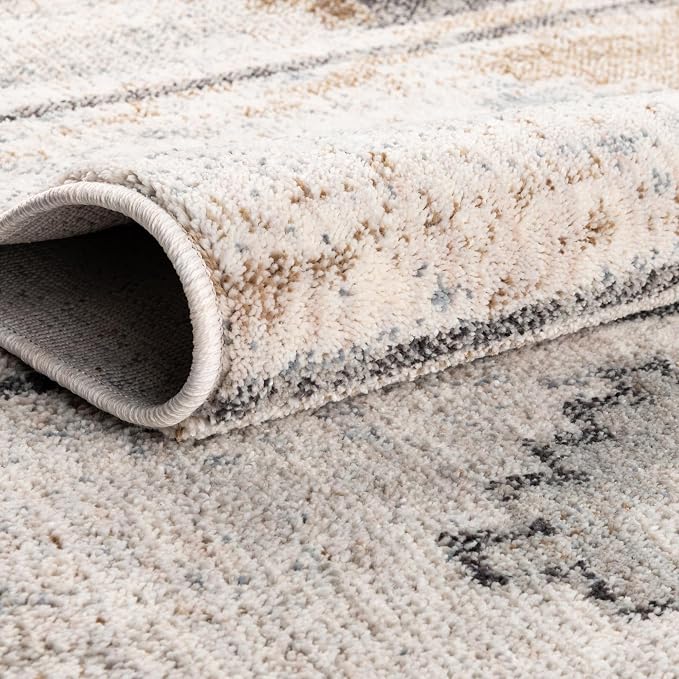 Unique Loom Eco Southwestern Collection Area Rug - Ely (Round 3' 3" x 3' 3", Ivory/Black)