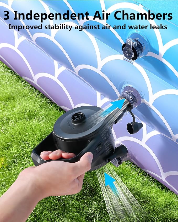 2025 Upgrade Inflatable Pool for Kids and Adults-120"*72"*22" Full-Sized Inflatable Swimming Pool Leakproof Blow Up Above Ground for Backyard Outdoor Garden Summer Water Party Pink