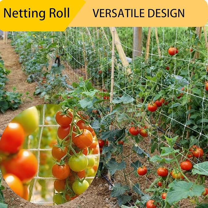 Soft Mesh Nylon Trellis Netting Roll, 5 x 350 Ft Heavy Duty Reinforced Garden Plant Support Mesh for Climbing Plants,Garden Melons Vegetables, Grape Racks, Hydroponic