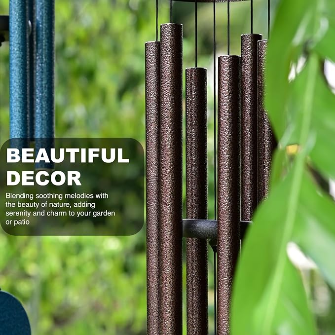 Vanquer Wind Chimes for Outside Deep Tone - 32'' Wind Chimes Outdoor Clearance, Deep Tone, Windchimes Outdoors, Memorial, Sympathy Gifts, Garden Patio Yard, Home Décor (32" Bronze)