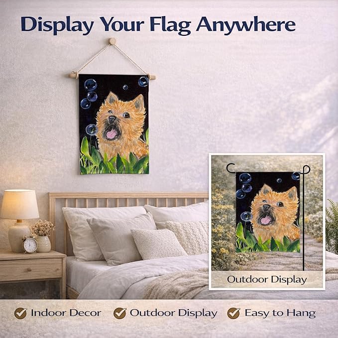 Caroline's Treasures SS8928GF Cairn Terrier Garden Flag Mailbox Flag Decorative Yard Flag Banner Outside Patio Artwork Yard Flower Beds, Garden Size, Multicolor
