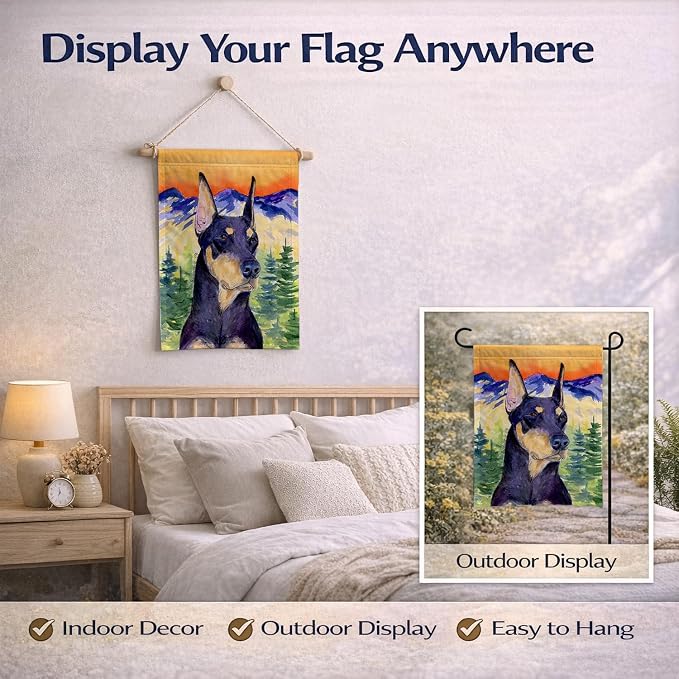 Caroline's Treasures SS8658GF Doberman Garden Flag Mailbox Flag Decorative Yard Flag Banner Outside Patio Artwork Yard Flower Beds, Garden Size, Multicolor