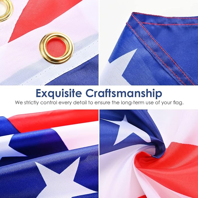 AhfuLife American Flag for Outside 3x5 Ft, Large America Flag for 250 Years Anniversary-Double Side with Brass Eyelets for 4th of July World Cup American Party Decorations, Bar Garden Street Decoration Indoor Outdoor