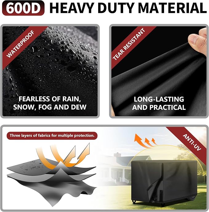 NEXCOVER Waterproof Universal Generator Cover - Weather/UV Resistant Cover 32 x 24 x 24 inch, for Most Portable Generators 5000-10000 Watt, Black