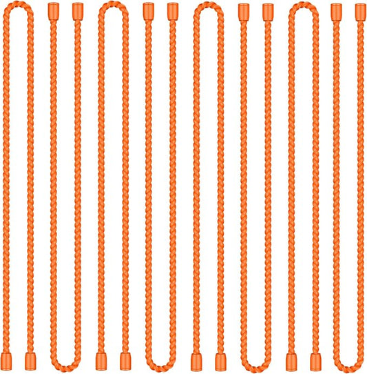 8PCS 18-Inch Silicone Cable Ties, Bendable Rubber Twist Ties, Reusable Twist Ties for Cords, gear ties for Organizing, Bundling (Orange)