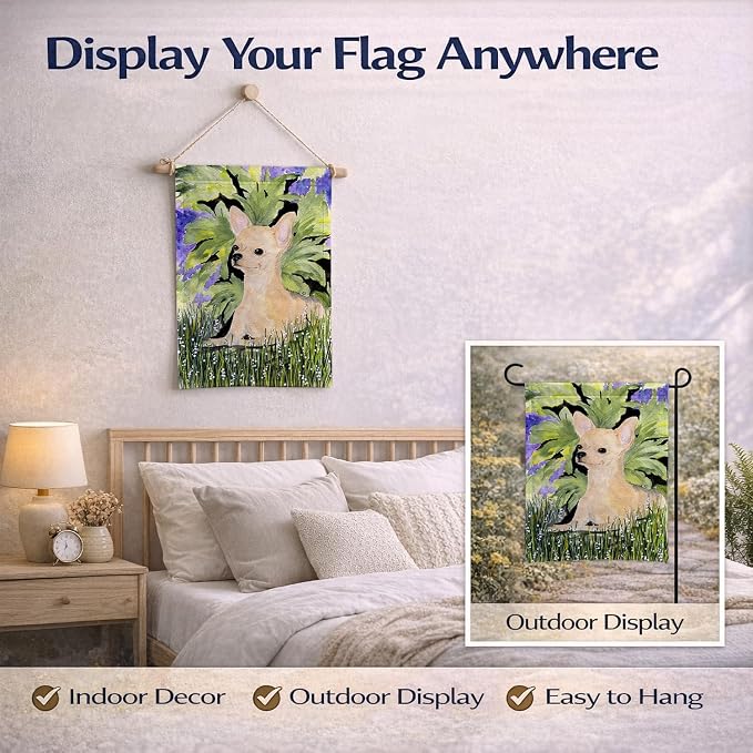 Caroline's Treasures SS8325GF Chihuahua Garden Flag Mailbox Flag Decorative Yard Flag Banner Outside Patio Artwork Yard Flower Beds, Garden Size, Multicolor