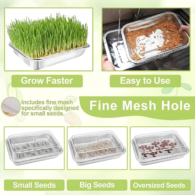 Sprouts Growing Acrylic lid for 4-Tier 12.4 inch Trays, Microgreens Growing lid, Seed Sprouting Sprouts for Beans Alfalfa Broccoli Wheat Grass