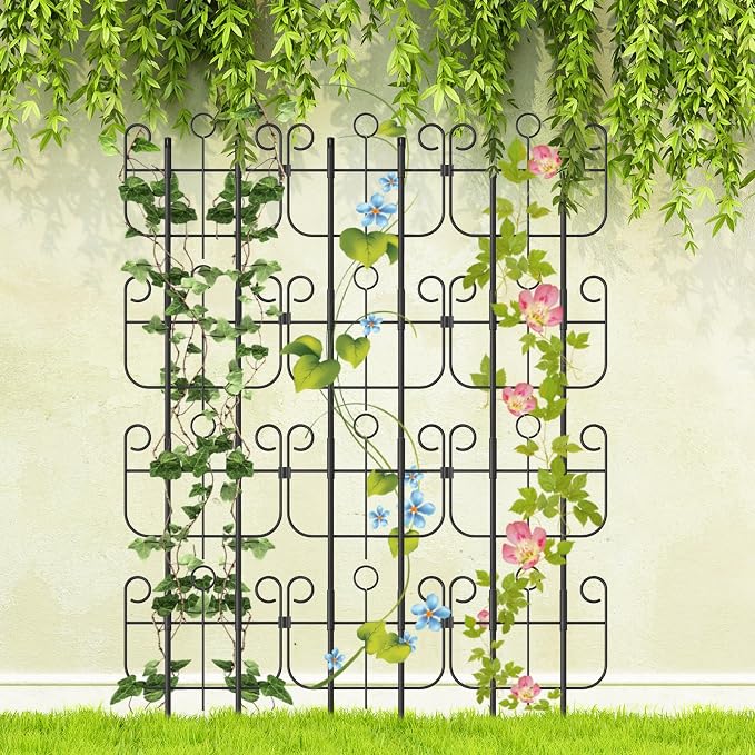 Trellis for Climbing Plants Outdoor, Expandable Heavy-Duty Metal Trellis for Raised Bed Plants, Flowers Vine Ivy, Sturdy Houseplant Pothos Plant Climber Support