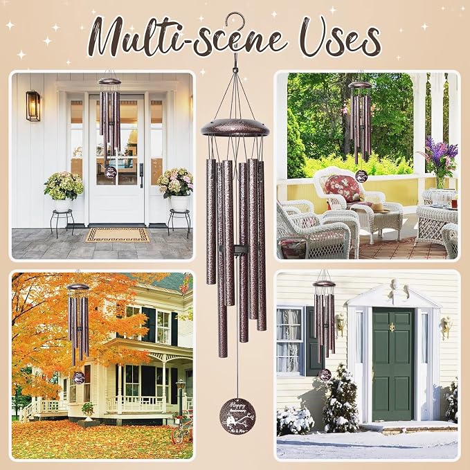 Anniversary Wind Chimes Gifts for Men Women, Happy Anniversary Decorations, 25" Wind Chimes Romantic Gift for Couple, Parents, Wife, Husband, Friends