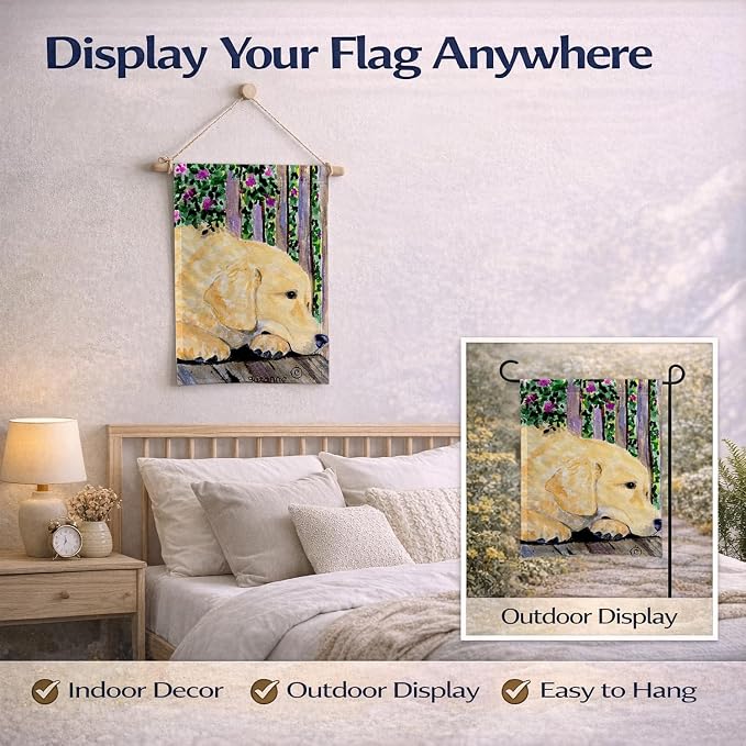 Caroline's Treasures SS8756GF Golden Retriever Garden Flag Mailbox Flag Decorative Yard Flag Banner Outside Patio Artwork Yard Flower Beds, Garden Size, Multicolor