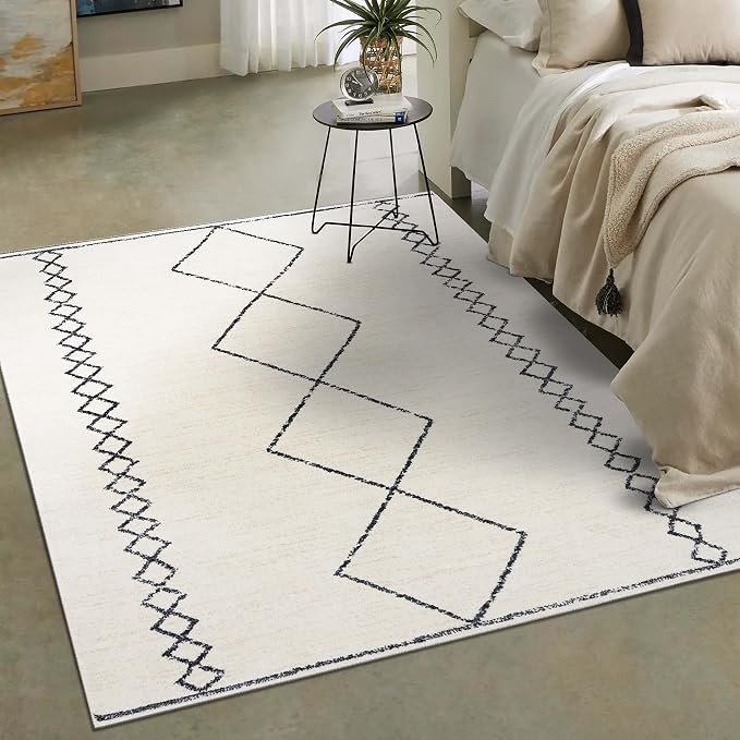 LUXE WEAVERS Daphnes Cream 5x7 Boho Moroccan Geometric Area Rug 2735