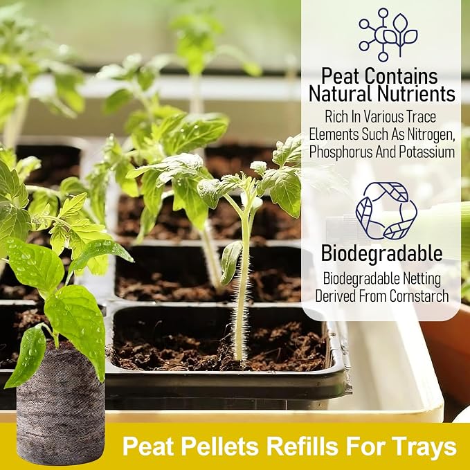 Legigo 100 Pcs 36mm Seed Starter Peat Pellets for Seedlings- Compressed Seed Starter Pods Seed Starting Pellets Plugs Soil Peat Pods for Starting Seeds, Garden Planting Herb Flower Vegetables