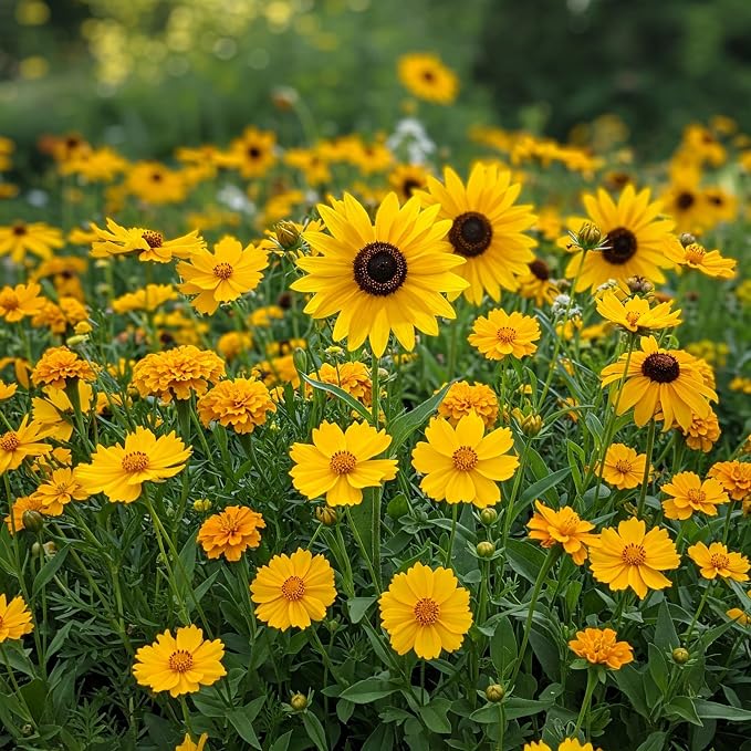 Ferry Morse Flower Seeds - Yellow Mix, Non-GMO, Full Sun - 1 lb