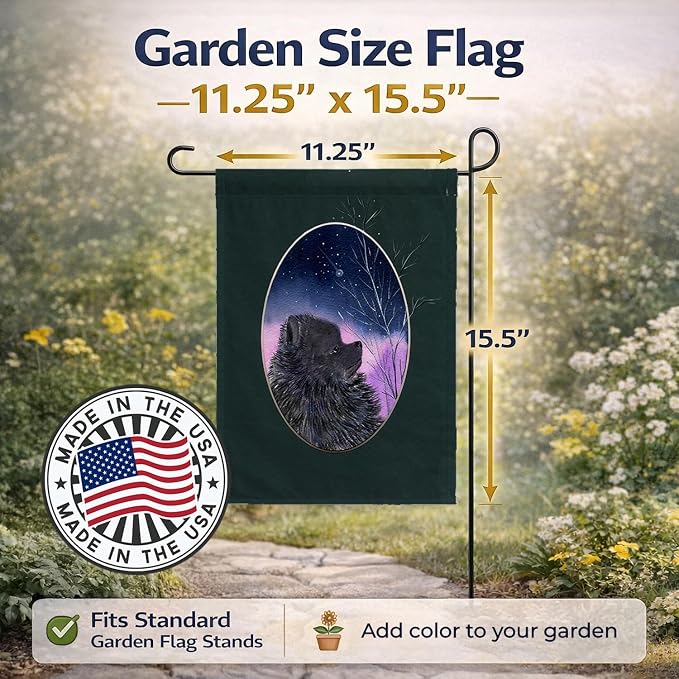 Caroline's Treasures SS8076GF Pomeranian Garden Flag Mailbox Flag Decorative Yard Flag Banner Outside Patio Artwork Yard Flower Beds, Garden Size, Multicolor