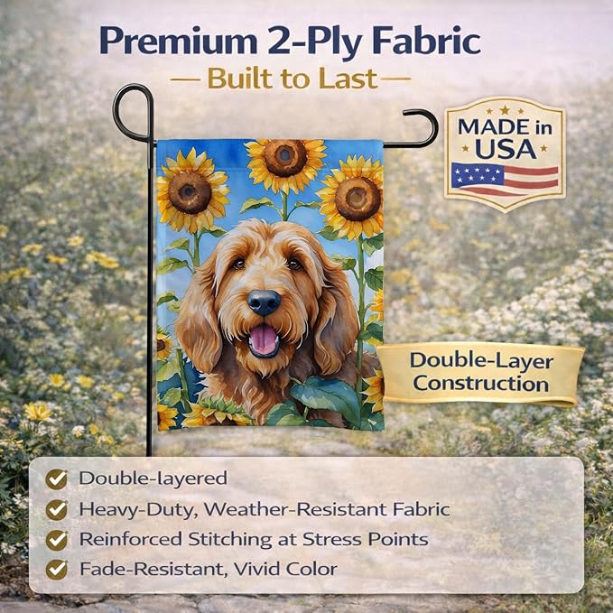 Caroline's Treasures DAC6130GF Otterhound in Sunflowers Garden Flag Mailbox Flag Decorative Yard Flag Banner Outside Patio Artwork Yard Flower Beds, Garden Size, Multicolor