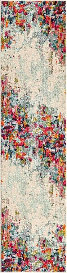 Unique Loom Chromatic Collection Area Rug - Joyous (2' x 8' Runner Multi/Blue)