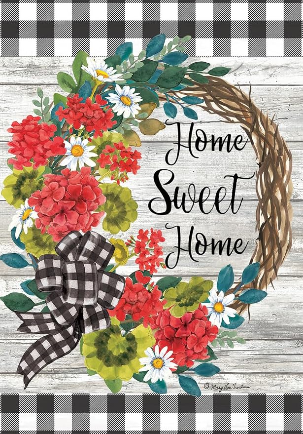 Briarwood Lane Geranium Wreath Summer House Flag