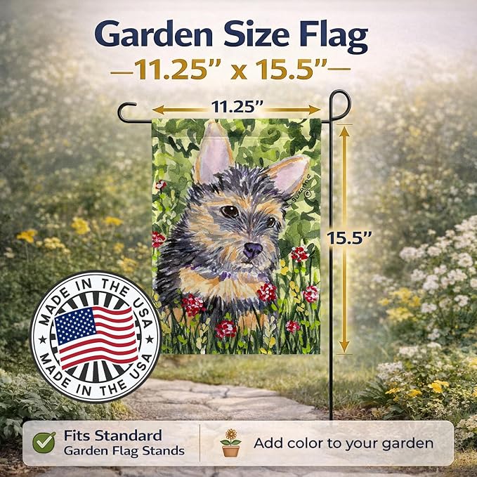 Caroline's Treasures SS8893GF Norwich Terrier Garden Flag Mailbox Flag Decorative Yard Flag Banner Outside Patio Artwork Yard Flower Beds, Garden Size, Multicolor
