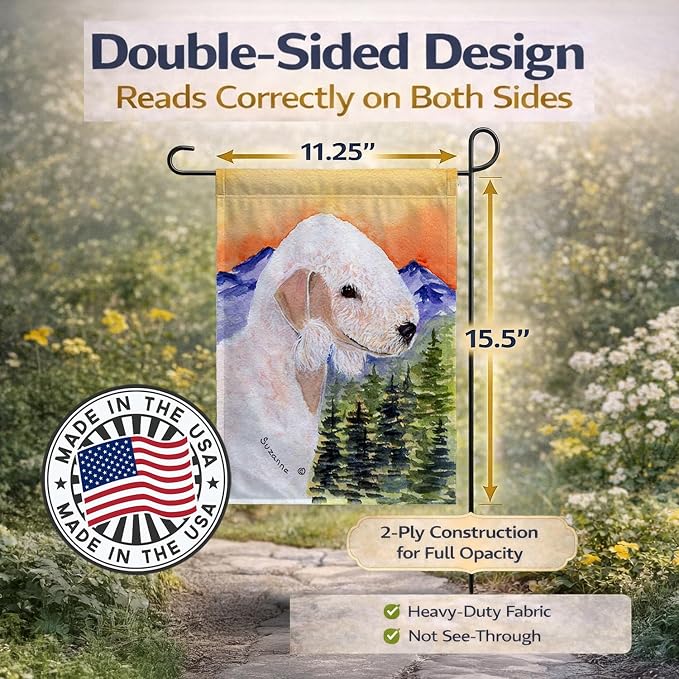 Caroline's Treasures SS8158GF Bedlington Terrier Garden Flag Mailbox Flag Decorative Yard Flag Banner Outside Patio Artwork Yard Flower Beds, Garden Size, Multicolor