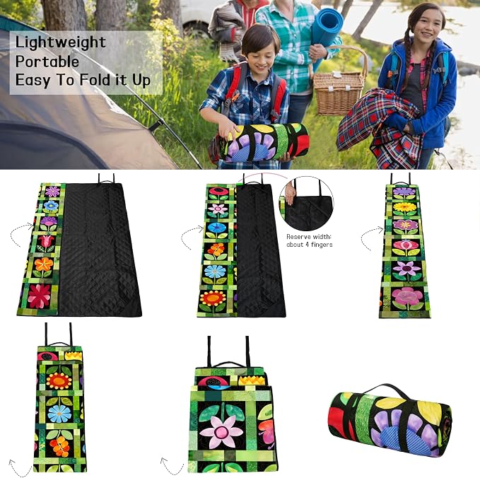 Picnic Blankets Beach Blanket 80" X 80" Extra Large Waterproof Camping Blankets Portable Outdoor Mat 3-Layer Blanket for Beach, Hiking, Park, Music Festival, Grass Lawn,Travel