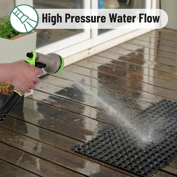 UNCO- Stainless Steel Metal Hose with 10 Functions Spray Nozzle, 75 ft, No Kink, Metal Garden Hose
