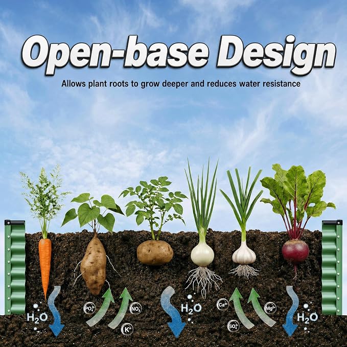8x2x2FT Raised Garden Beds Outdoor, Planter Raised Beds for Gardening, Vegetables, Flowers,Large Metal Garden Box, Deep Plant Flower pots Outdoor (Green, 1Pack)