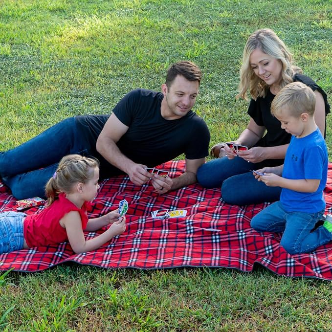 BRAWNTIDE Large Waterproof Outdoor Blanket, Extra Thick Fleece, Warm, Windproof & Sandproof, Quilted Stadium Blanket for Sports Events, Beach, Camping, Picnics, Dogs & Car, 82" x 55